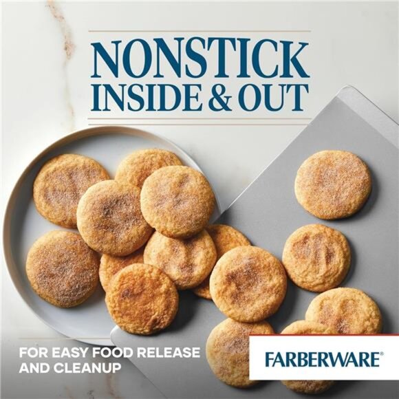Insulated Bakeware Nonstick Cookie Baking Sheet, 15.5" x 20", Light Gray - Picture 3 of 7